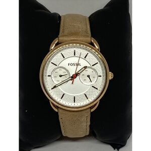 Fossil ES4021 Women's Brown Leather Analog Silver Dial Quartz Wrist Watch VK890